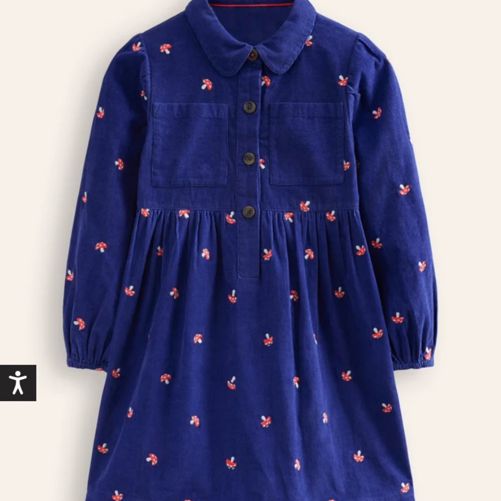 Aubrey Puff Sleeve Shirt Dress Size: 7-8 Y